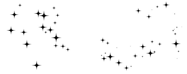 Shooting Star Black. Shooting star with an elegant star trail on a white background. Festive star sprinkles, powder. Vector png.	
