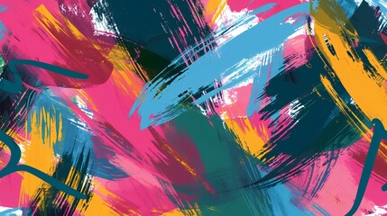 Seamless pattern with colorful brushstrokes. Vector illustration.