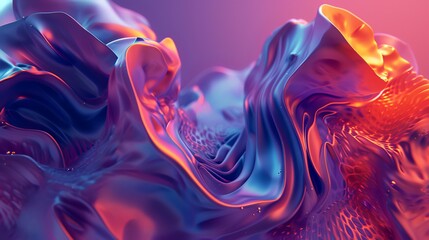 3d rendering of abstract wavy fluid background. Creative concept of liquid wave.