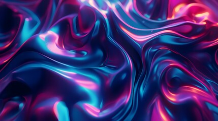3d render, abstract background with blue and pink liquid waves.