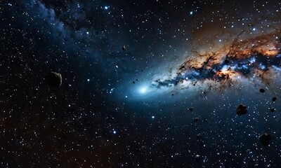 Fototapeta na wymiar Cosmic Genesis: Stars and Worlds Awaken