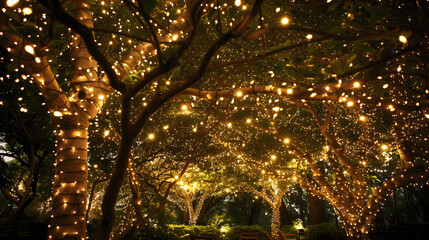 Enchanting Outdoor Scene | Magical String Lights