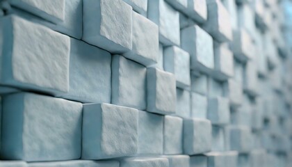 Fototapeta premium Ethereal Elegance: Light White-Blue Blocks Wall Background