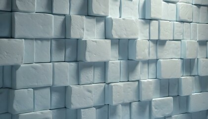 Ethereal Elegance: Light White-Blue Blocks Wall Background"