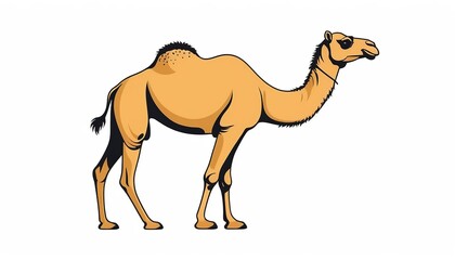 Modern Flat Style Vector Design: Grey Camel Illustration