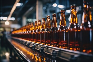 Food production process in a plant. Manufacturing beer