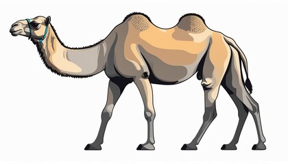 Grey Camel: A Modern Flat Style Vector Illustration