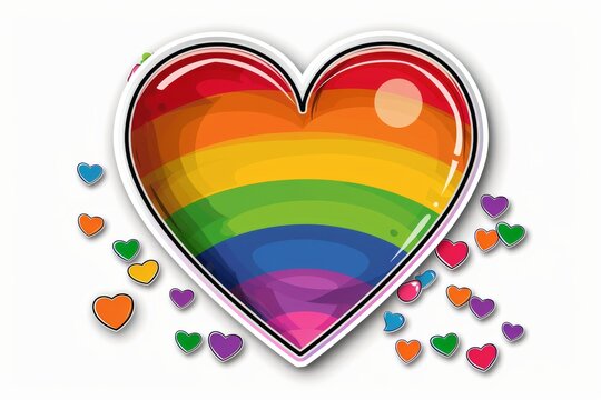 LGBTQ Sticker love self confidence design. Rainbow woo motive lgbtq pride socks sticker diversity Flag illustration. Colored lgbt parade demonstration transition. Gender speech and rights autonomy