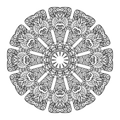 Elegant Black and White Flower Mandala Design