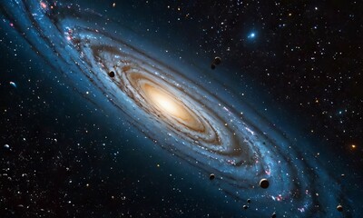 Obraz premium Cosmic Genesis: Stars and Worlds Awaken