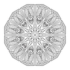 Elegant Black and White Flower Mandala Design