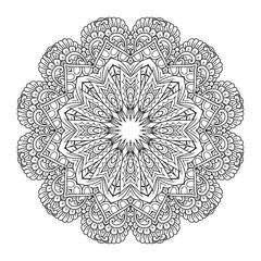 Elegant Black and White Flower Mandala Design