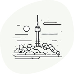 Fototapeta premium Tower illustration created by artificial intelligence.