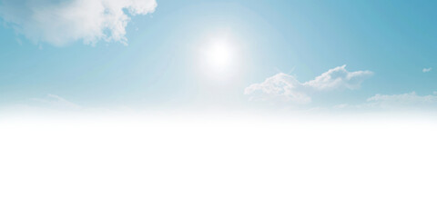 Blue sky and clouds isolated on white and transparent background