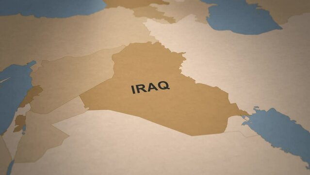 Old Paper Map of Iraq