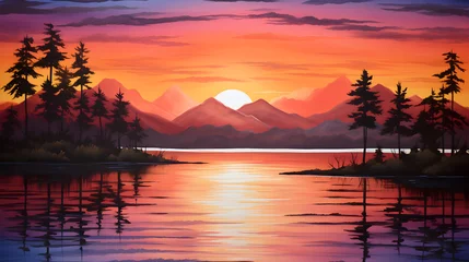 Rolgordijnen Sublime Sunset: A Harmonious Blend of Contrast and Color © Samuel
