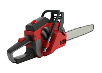 Vintage chainsaw isolated on transparent background. 3D illustration