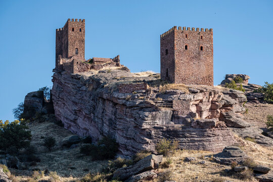 Zafra castle, 12th century, Campillo de Due&ntilde;as, Guadalajara, Spain
