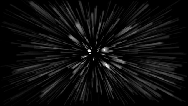 Hyperspace jump through the stars. 4k video animated