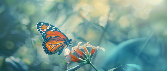 Fototapeta na wymiar fineart of minimalistic macro of a butterfly with background