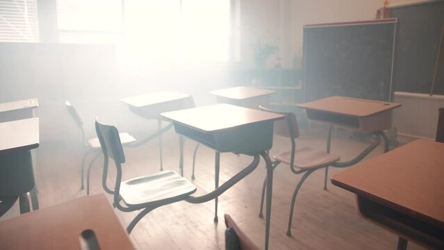 Learning in the classroom establishing shot of iconic scene