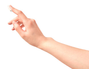 white skincare cream on clean female finger
