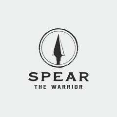 spear logo vector vintage illustration template icon graphic design