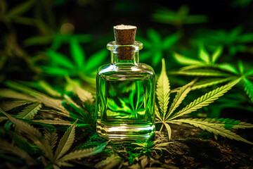 Obraz na płótnie Canvas Cannabis extract. Hemp oil. Medical legalization of soft drugs. Cannabis for smoking.