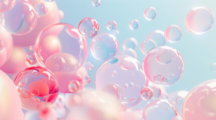 Pink colored oil bubble background. Closeup view. - obrazy, fototapety, plakaty
