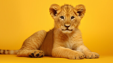 Obraz premium a lion cub lying down