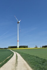 Windkraft, Windrad, Felder,  Feldlandschaft