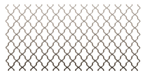 The Future of Industry: This 3D illustration of geometric steel mesh, isolated on a transparent background, symbolizes the intersection of innovation and form, shaping the future of industrial design