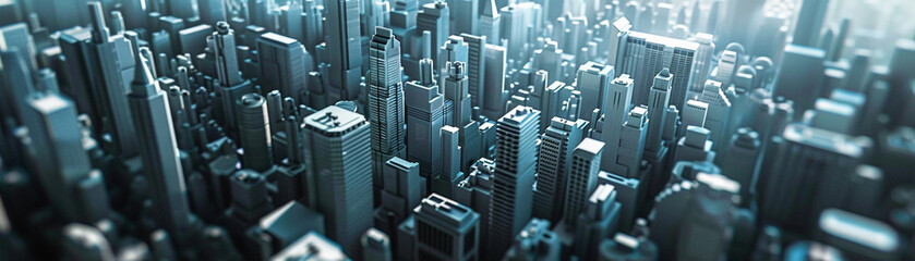 Create a futuristic cityscape using urban data and cutting edge technology - obrazy, fototapety, plakaty