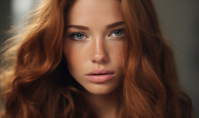 Fototapeta premium Beautiful young female model, close up photo.