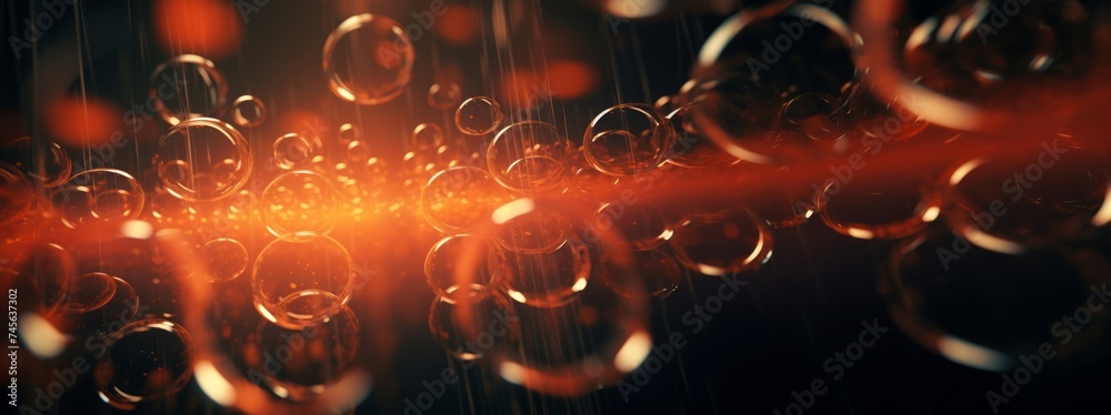 Poster Generative AI Layers of translucent circles overlapping to produce an abstract and ethereal scene.