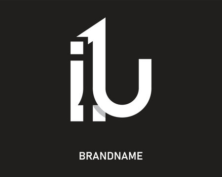 Letter iu logo design template