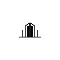 Minimal real estate property construction vector logo design