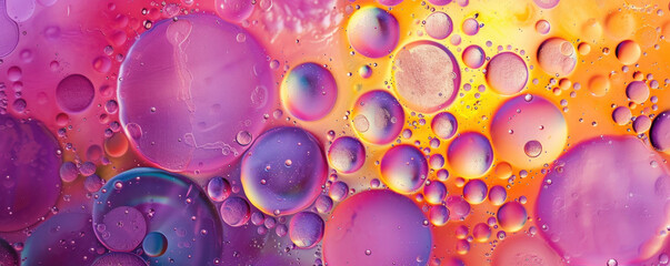 Colorful oil bubble background. Closeup view. - obrazy, fototapety, plakaty