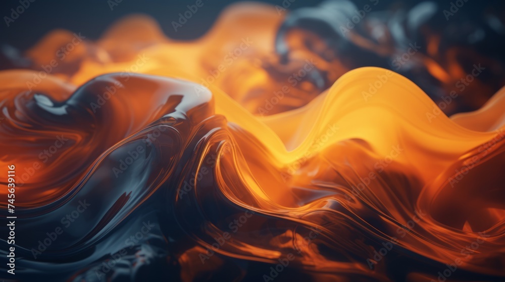 Poster Generative AI Organically flowing shapes resembling fluid movement on an abstract canvas.