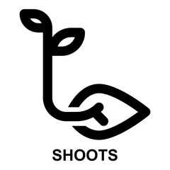 shoots, bud, sprout, bine, seed, plant, ecology outline icon for web mobile app presentation printing