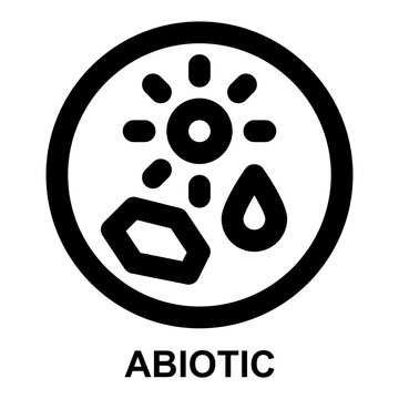 abiotic, biology, ecology, ecosystem, abiotic factor, non living outline icon for web mobile app presentation printing