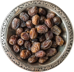 Dried dates fruits in bowl