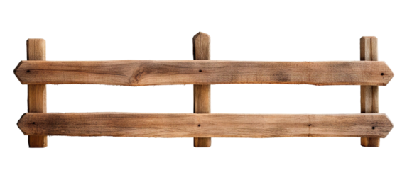 Rustic wooden fence, cut out