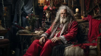 Poster Generative AI Santa Claus dressed as a Gypsy © vadosloginov