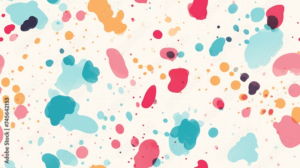 Poster generative ai simple aquarelle blots pattern