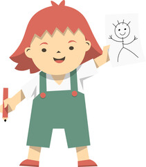 child drawing on paper.