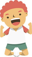 excited child jumping.