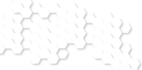	
Seamless creative geometric Pattern of white hexagon white abstract hexagon wallpaper or background. 3D Futuristic abstract honeycomb mosaic white background. white hexagon geometric texture.
