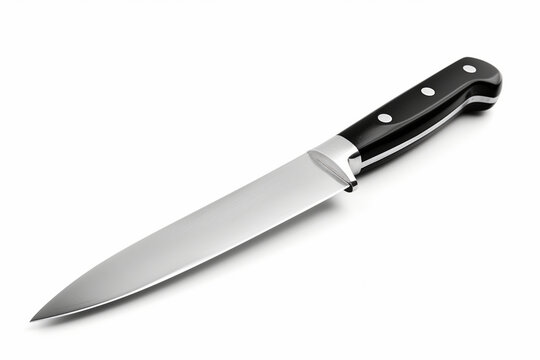 Close-up of a small chef knife isolated on white background