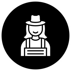 Lady Farmer Vector Icon Design Illustration